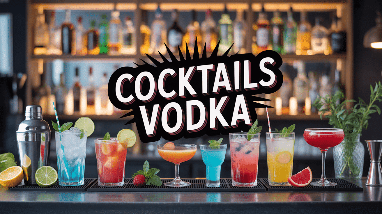 Vue élégante de cocktails à la vodka