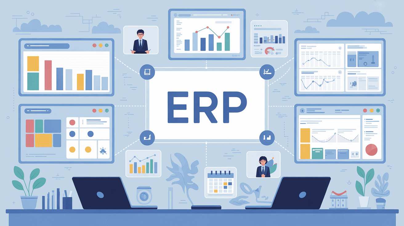 ERP tableau de bord avec modules