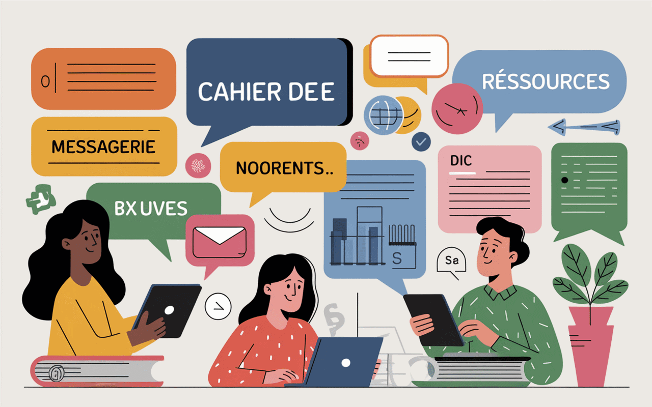 Interface dashboard ENT Paris classe numérique