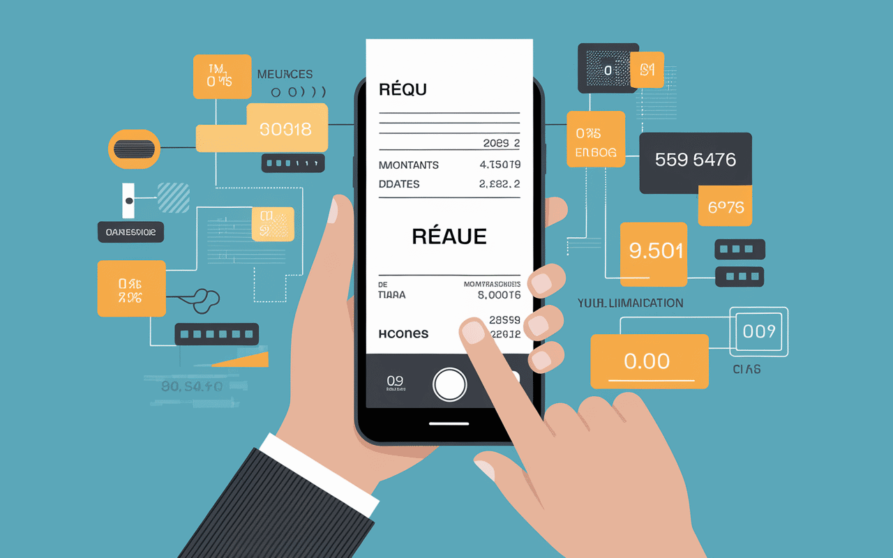 Main scannant un reçu avec l'application Jenji
