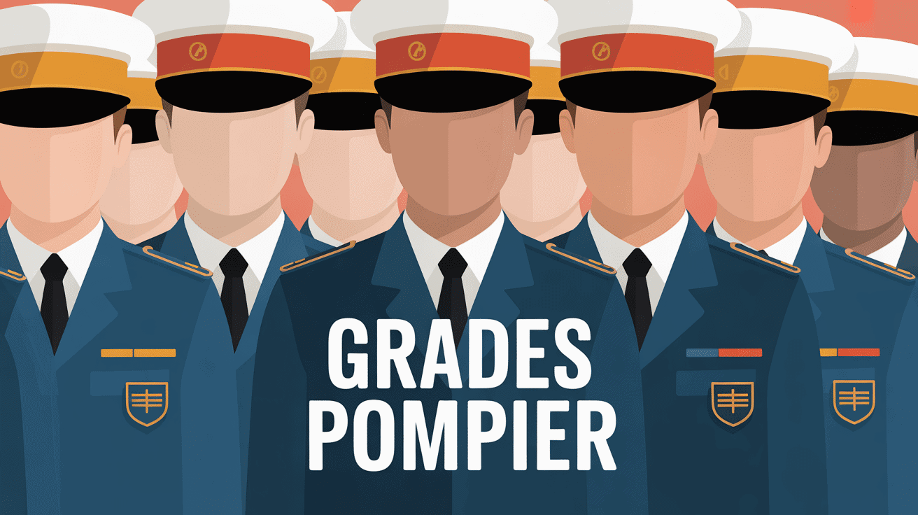 Illustration grades pompier cérémonie