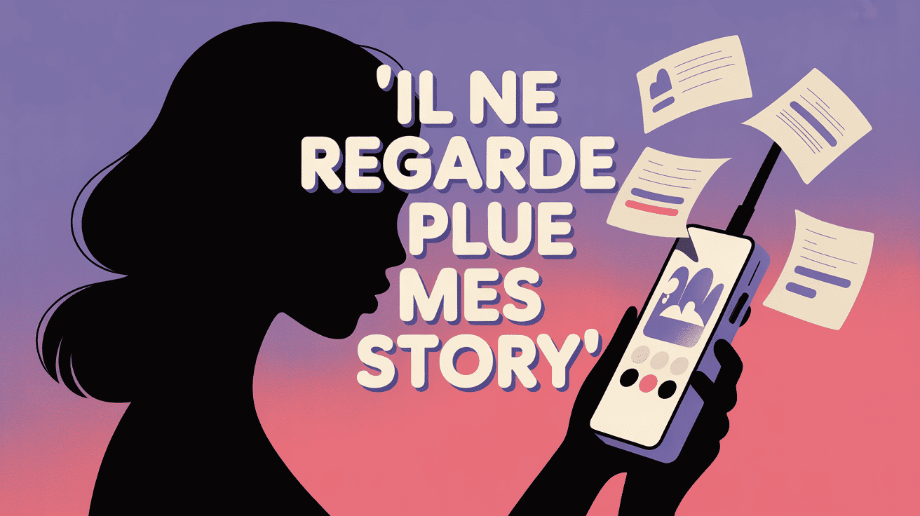 Silhouette féminine avec stories s'estompant