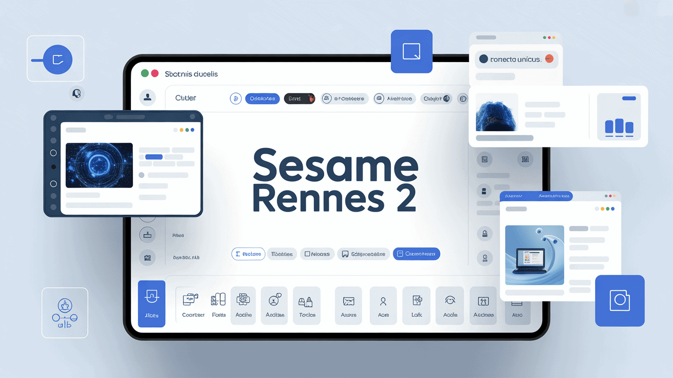Interface du portail Sesame Rennes 2 sur ordinateur portable