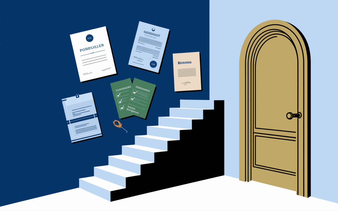 Escalier vers formation huissier de justice