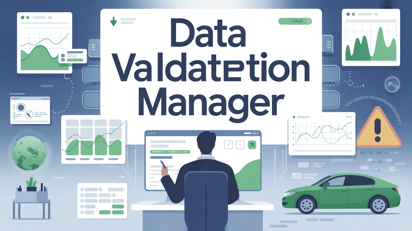 Illustration de data validation manager analysant données
