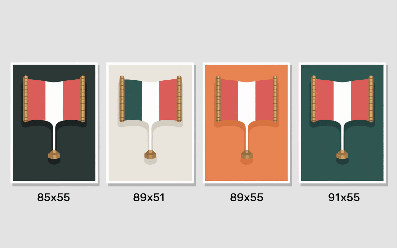 Infographie tailles cartes de visite internationales