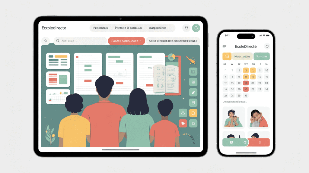 Interface Ecole Directe sur tablette et smartphone