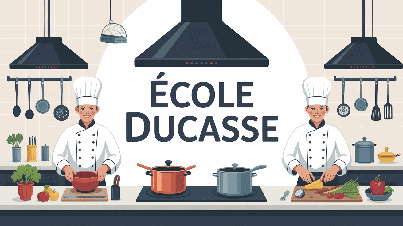 École Ducasse, cuisine moderne avec chefs en action