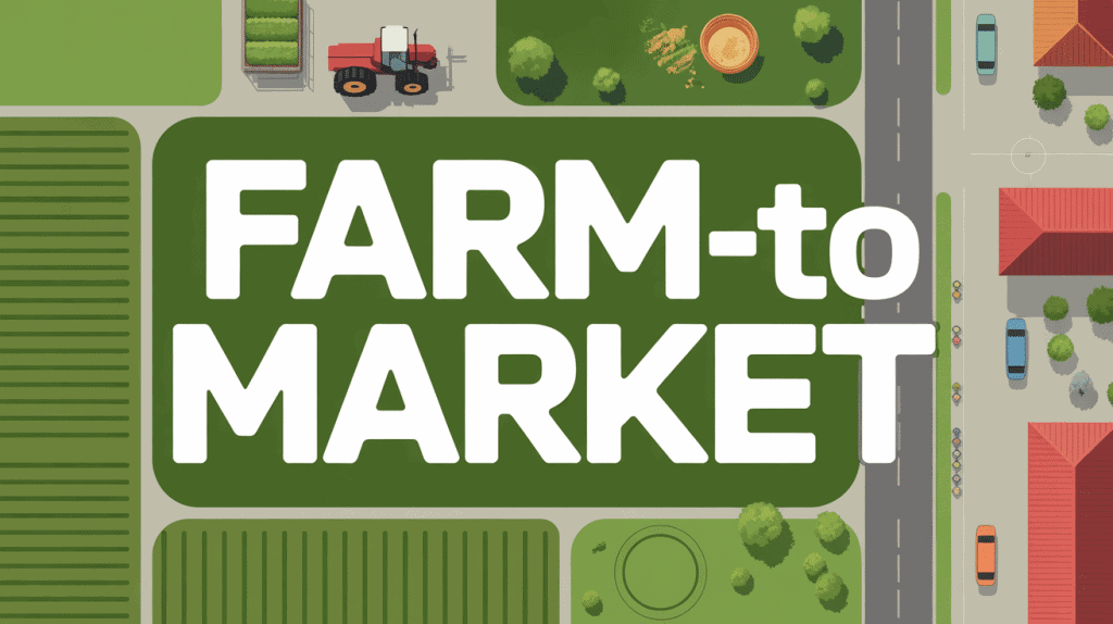 Vue aérienne farm-to-market