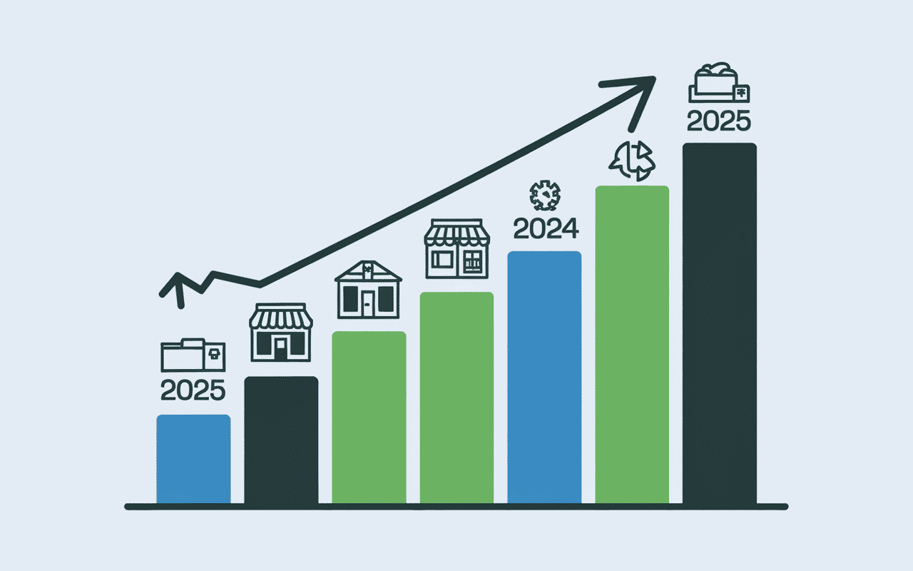 Graphique croissance franchassis France 2024-2025