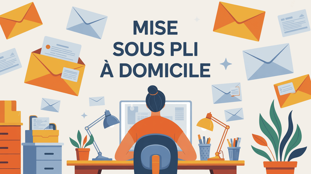 Personne au bureau mise sous pli à domicile