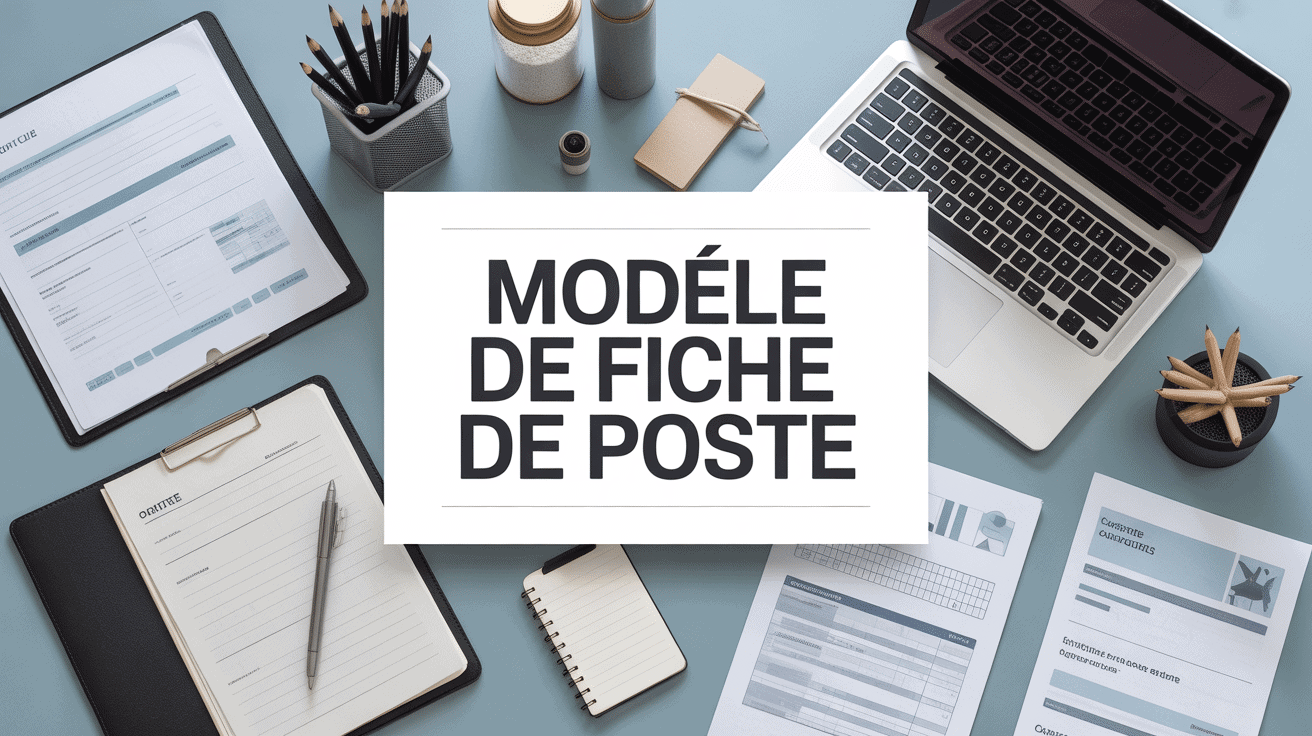 Bureau avec modèle de fiche de poste professionnel