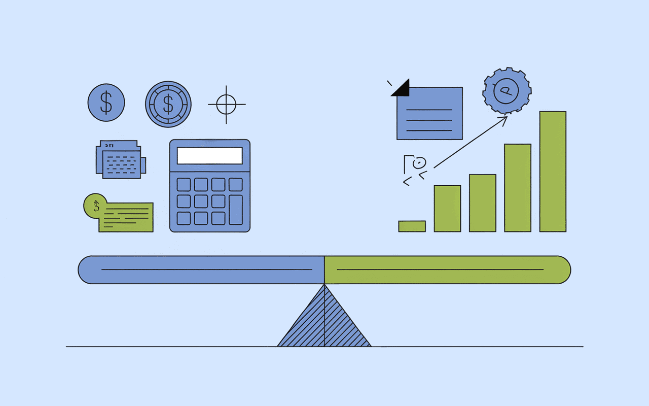 Illustration point d'équilibre et coûts revenus