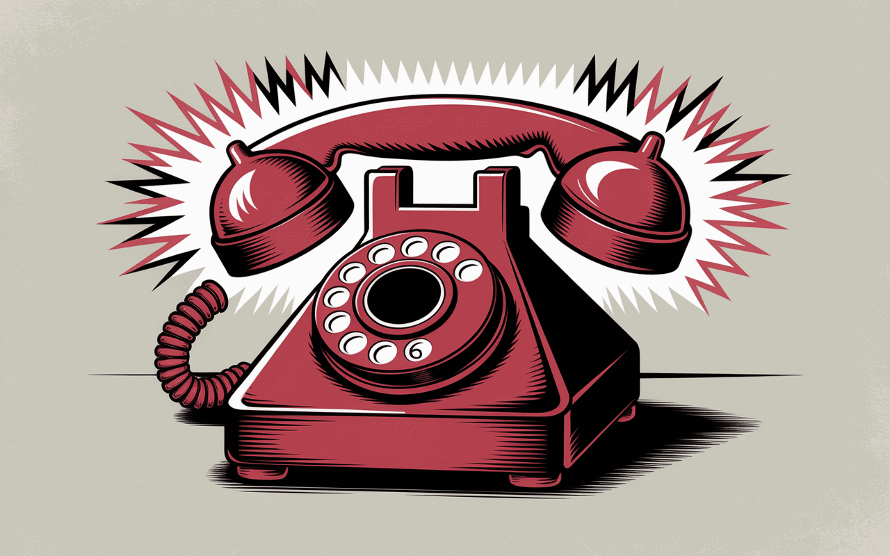 Combiné rouge et son interrompu