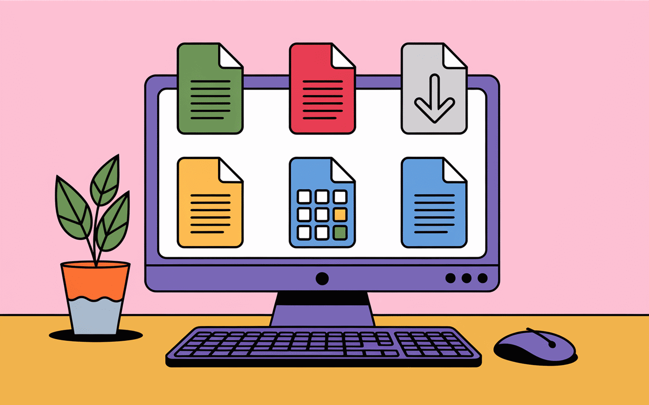 écran affichant formats fichiers pour modele note de frais