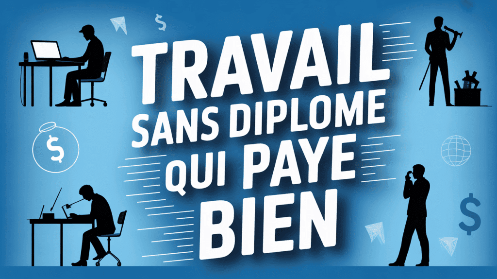 Scène moderne de travail sans diplôme, diversité de métiers, réussite