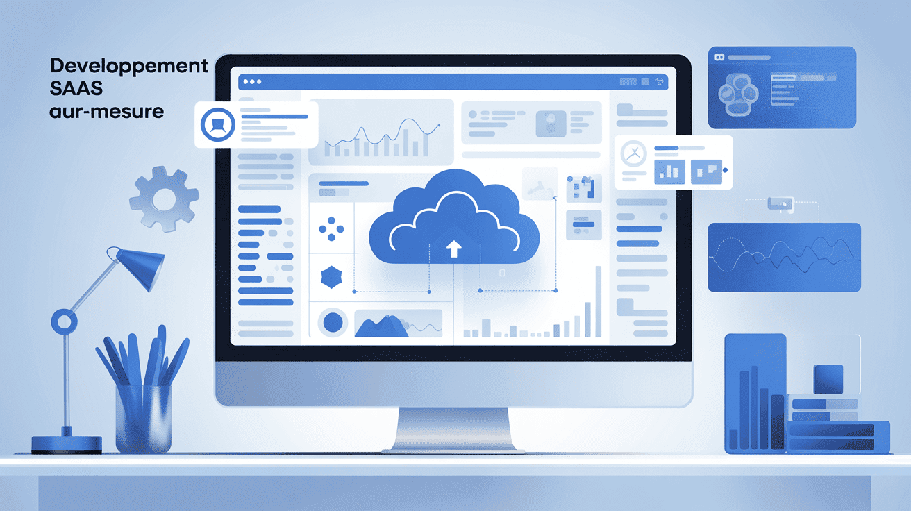 Développement de solutions saas roumane and companies illustration interface cloud