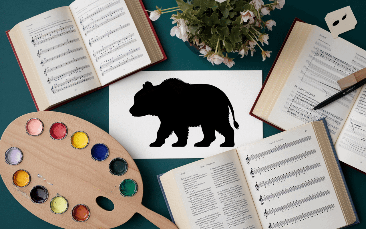 Animal stylisé et livres moschorus