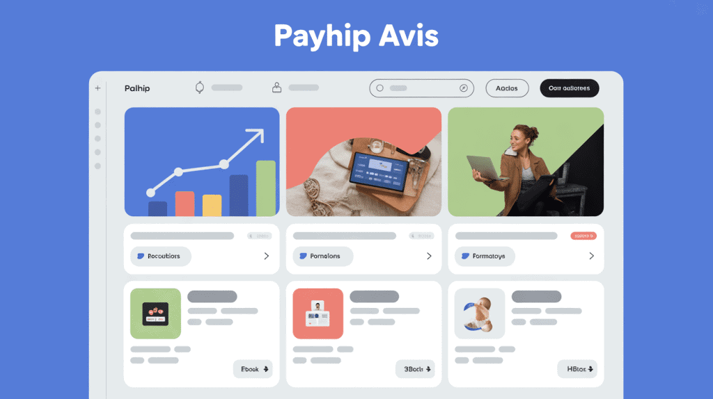 Payhip avis interface vente en ligne, dashboard moderne, sécurité, produits numériques