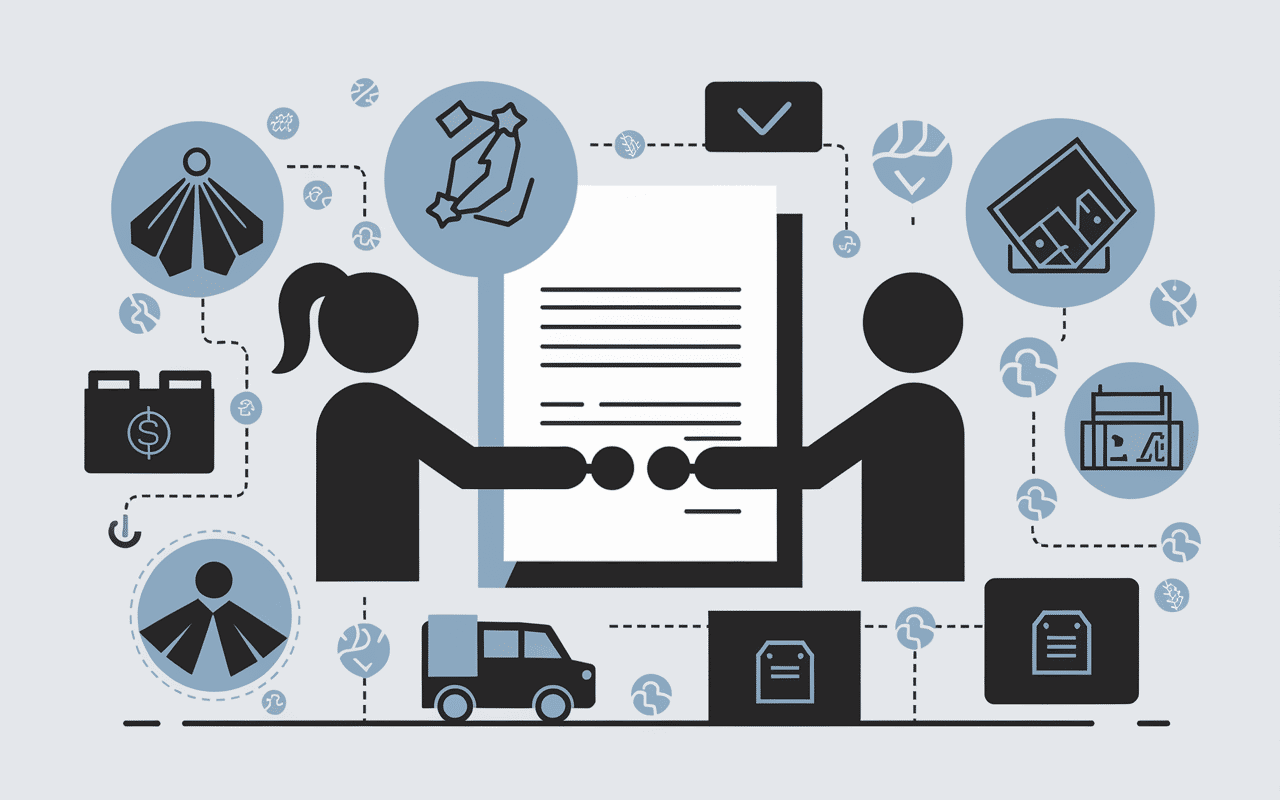 transaction bon d'enlèvement mains serrées