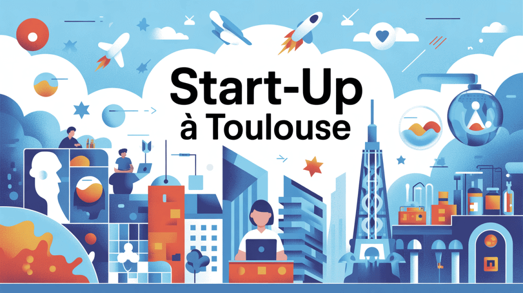 Ville moderne avec entrepreneurs start up Toulouse