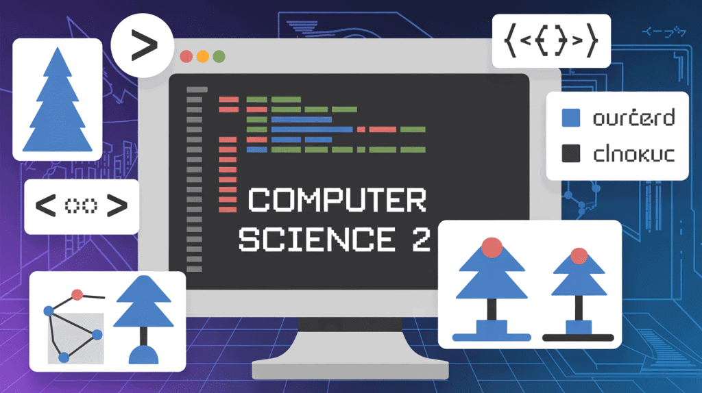 illustration computer science 2 ecran code et structures
