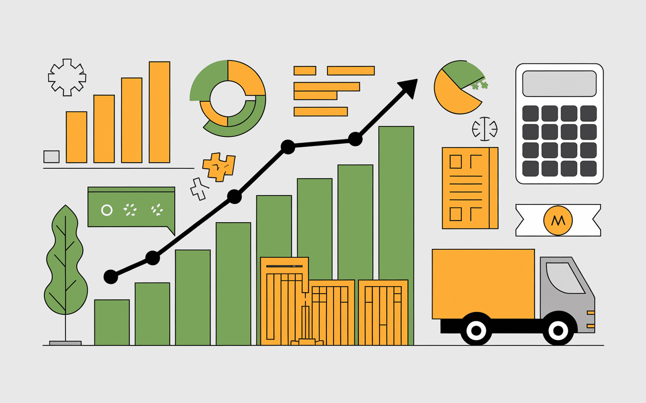 Gestion coûts international warehouse dashboard digital