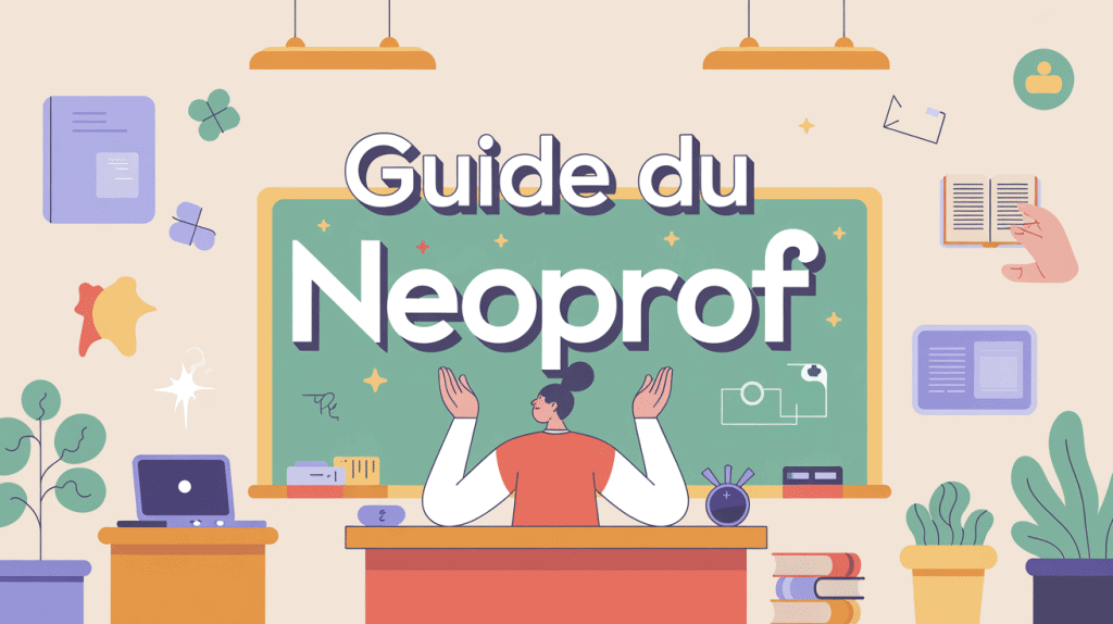 Illustration neoprof devant tableau ambiance pro