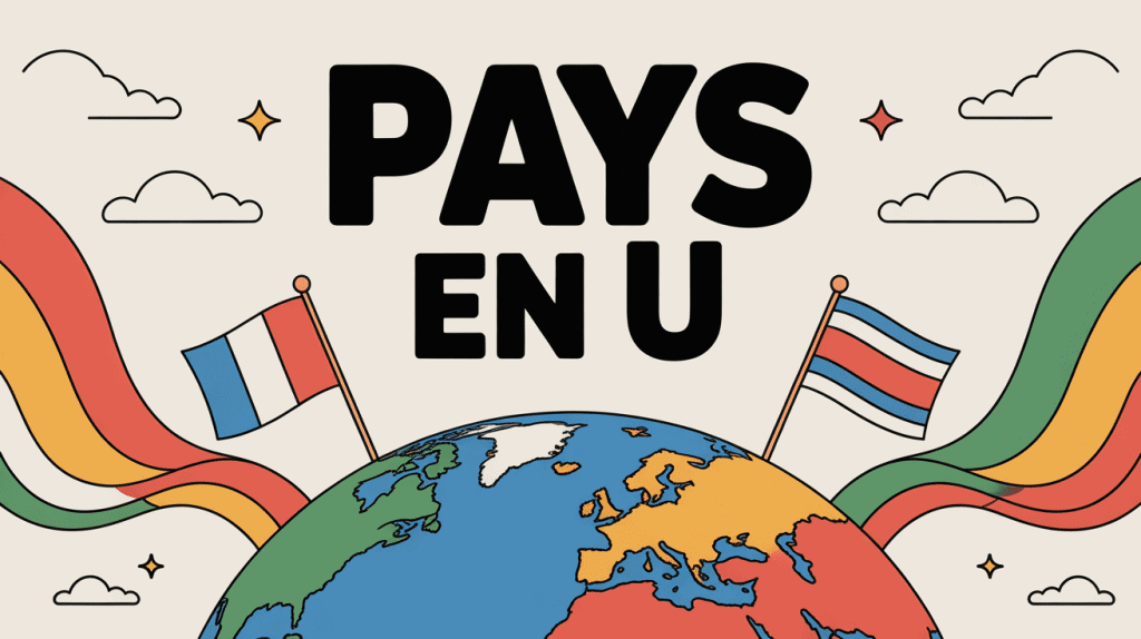 Globe et drapeaux pays en U