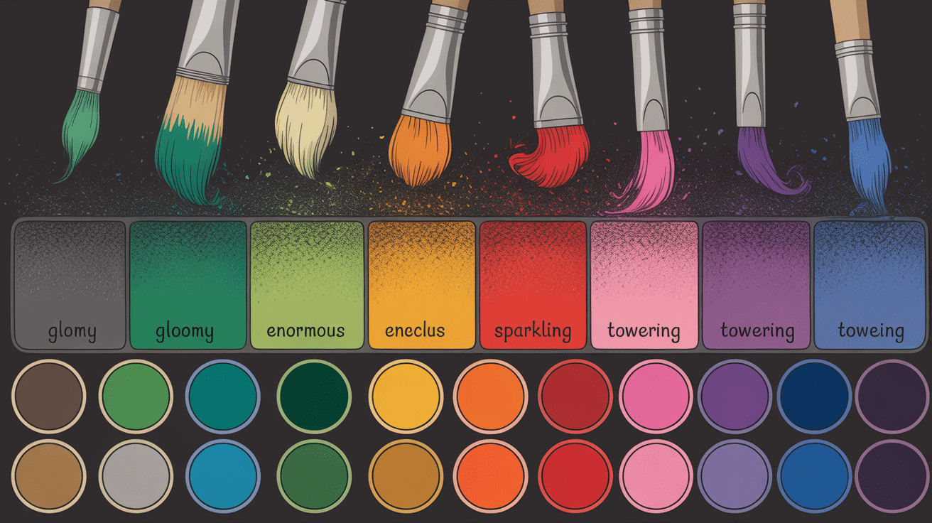 palette artiste descriptive adjectives anglais nuances