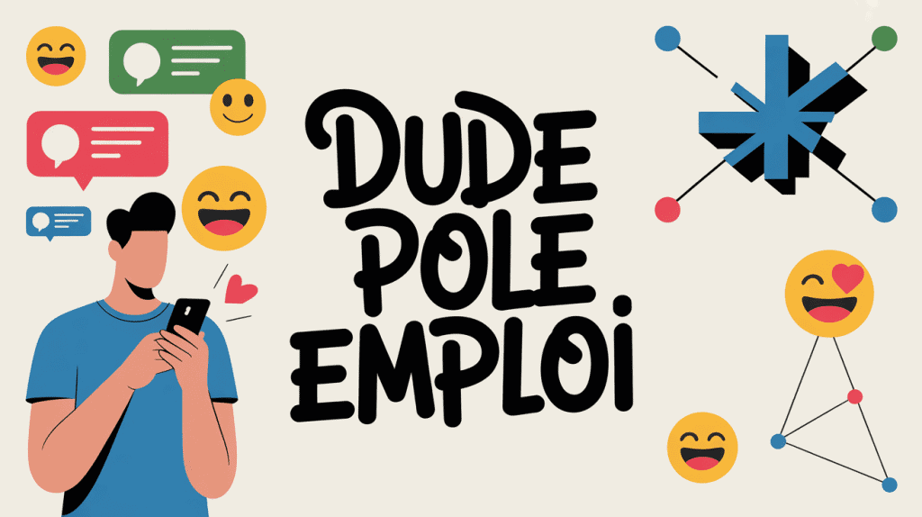 illustration jeune adulte smartphone texte dude pole emploi
