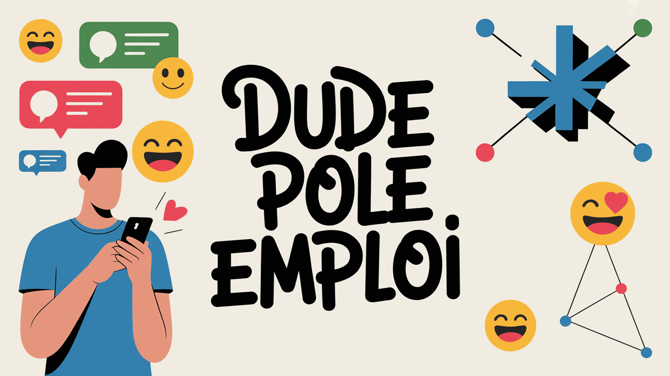 illustration jeune adulte smartphone texte dude pole emploi