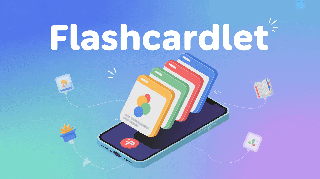 illustration flashcardlet smartphone cartes mémoire apprentissage