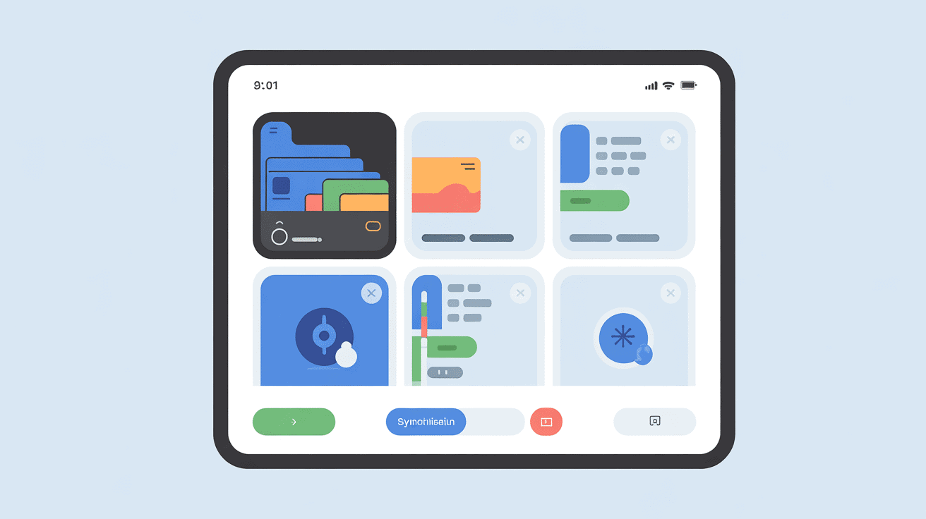 interface flashcardlet application cartes mémoire synchronisation