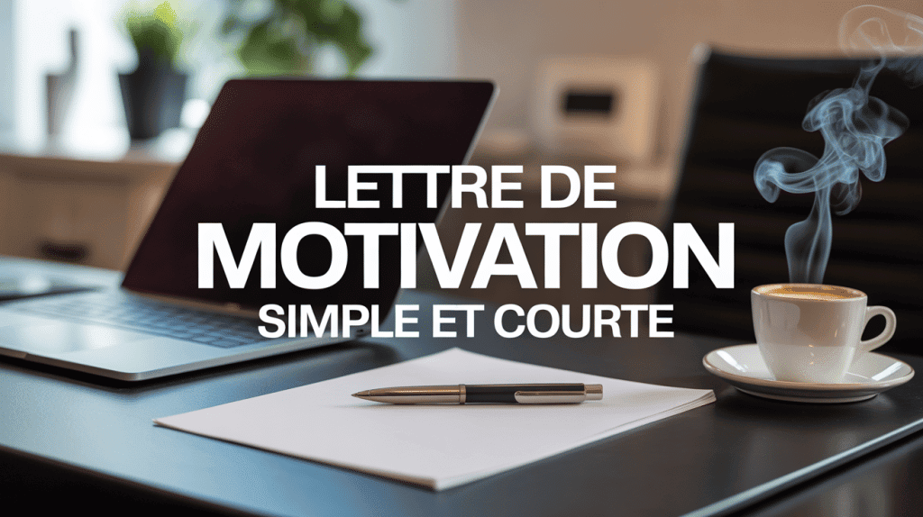 Lettre de motivation simple et courte sur bureau moderne
