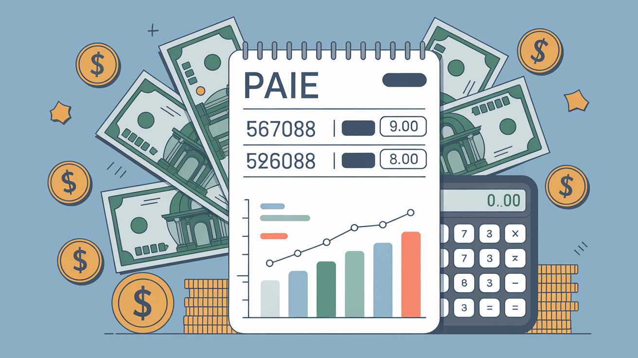 fiche paie stylisée salaire éboueur chiffres graphiques