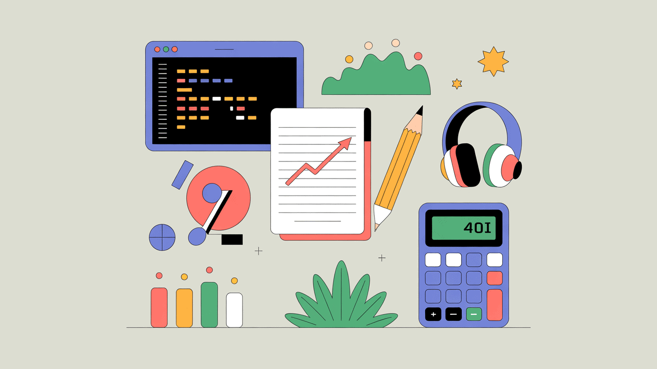 Symboles métiers travailler de chez soi illustration