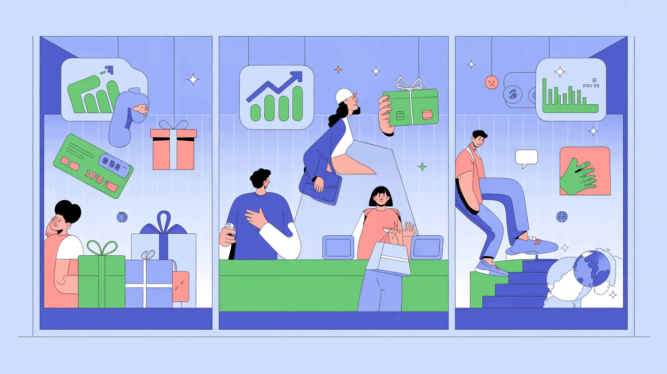 upcadhoc enseignes vitrine magasin clients cartes cadeaux