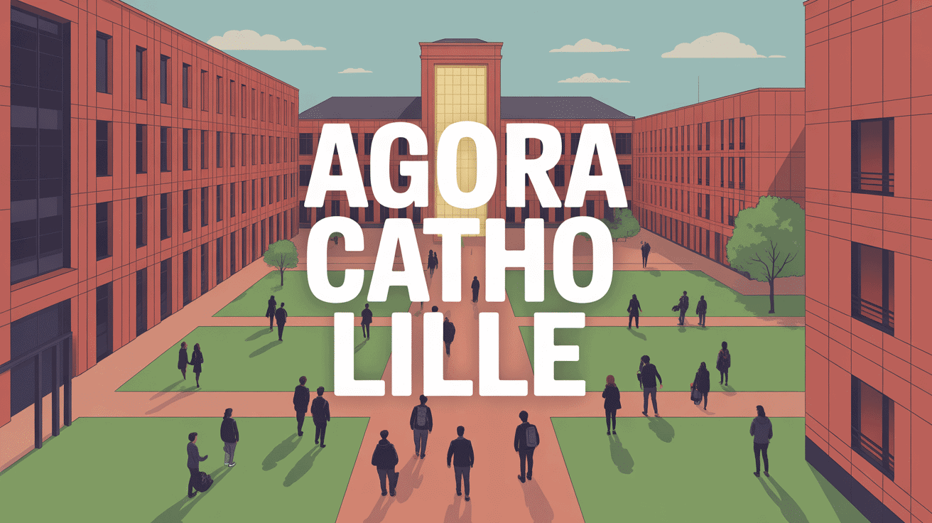 Vue aérienne campus agora catho lille