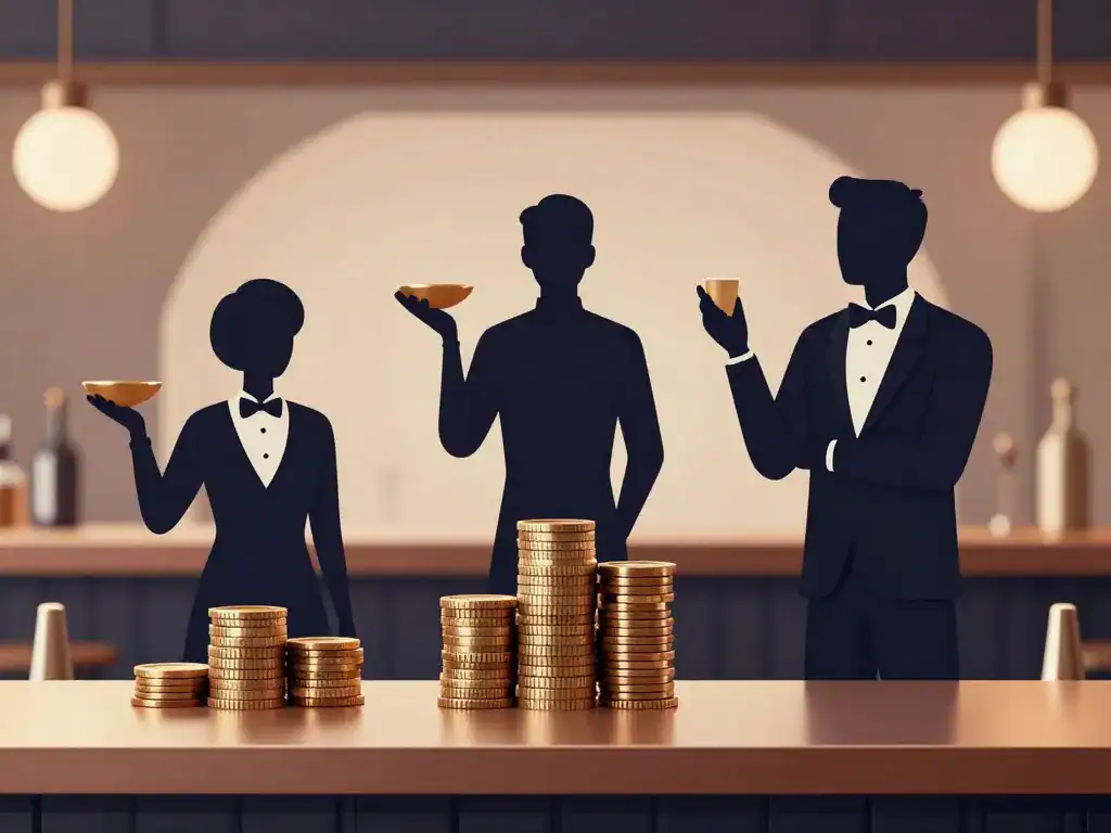 Graphique barman salaire débutant manager