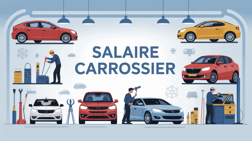 carrossier salaire atelier automobile France illustration