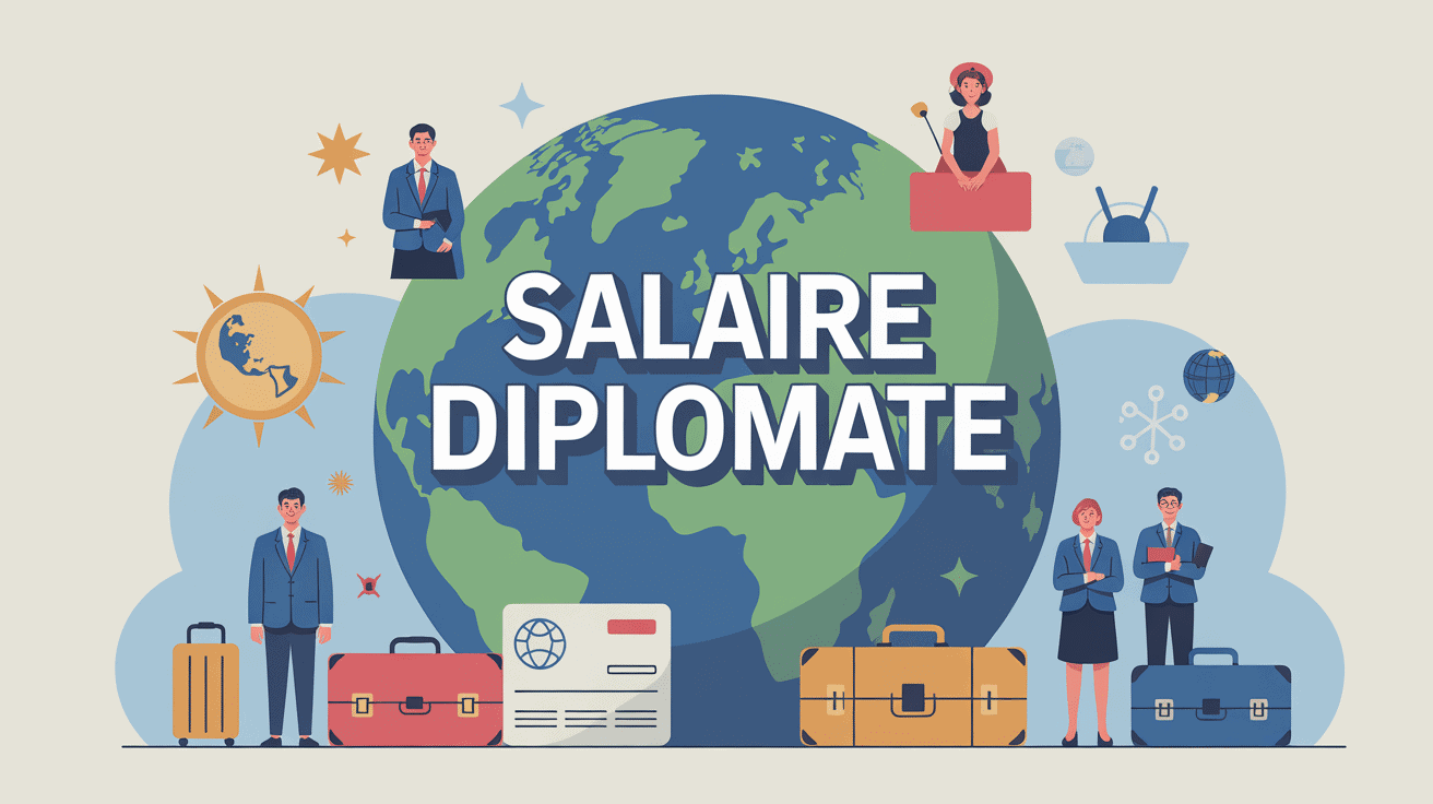 illustration SEO diplomate salaire globe et symboles