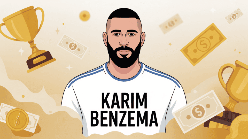 karim benzema salaire illustration vectorielle football