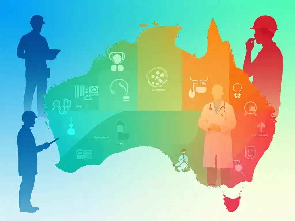 professions salaire moyen australie, variation secteurs