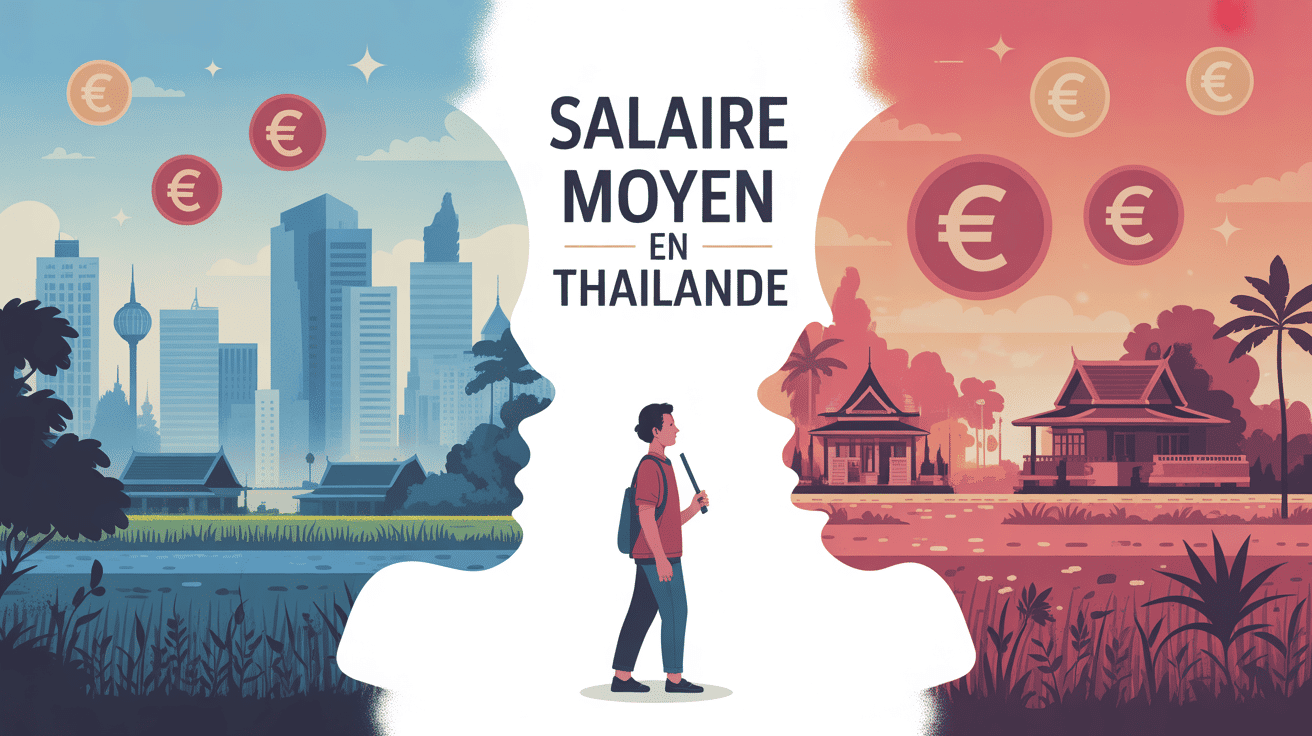 salaire moyen en thailande illustration ville campagne