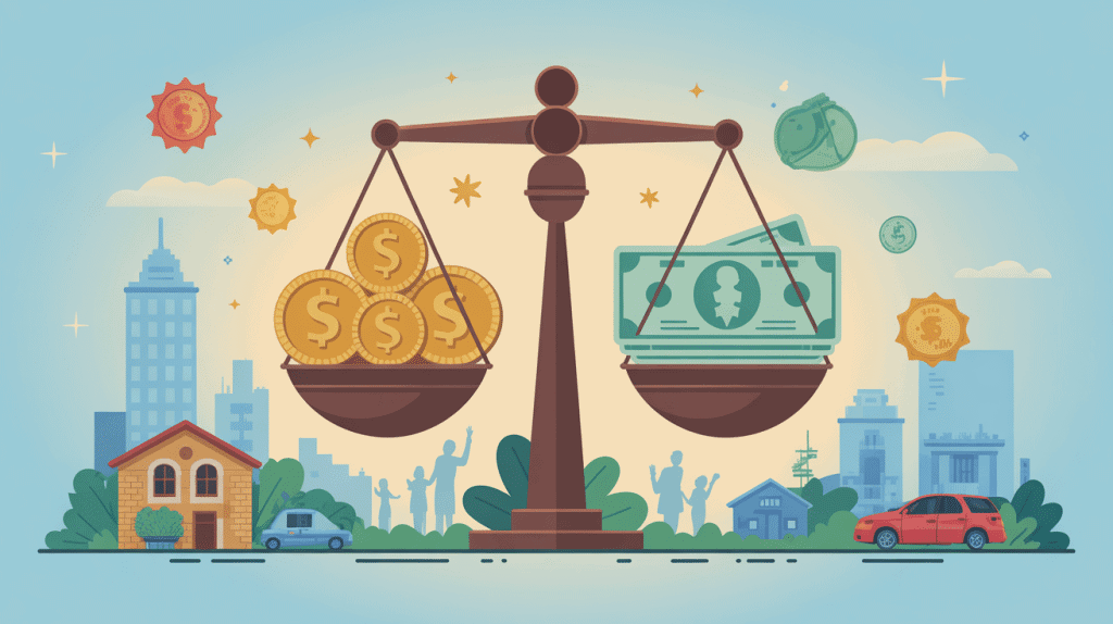 Illustration salaire moyen vietnam balance travailleurs et vie urbaine