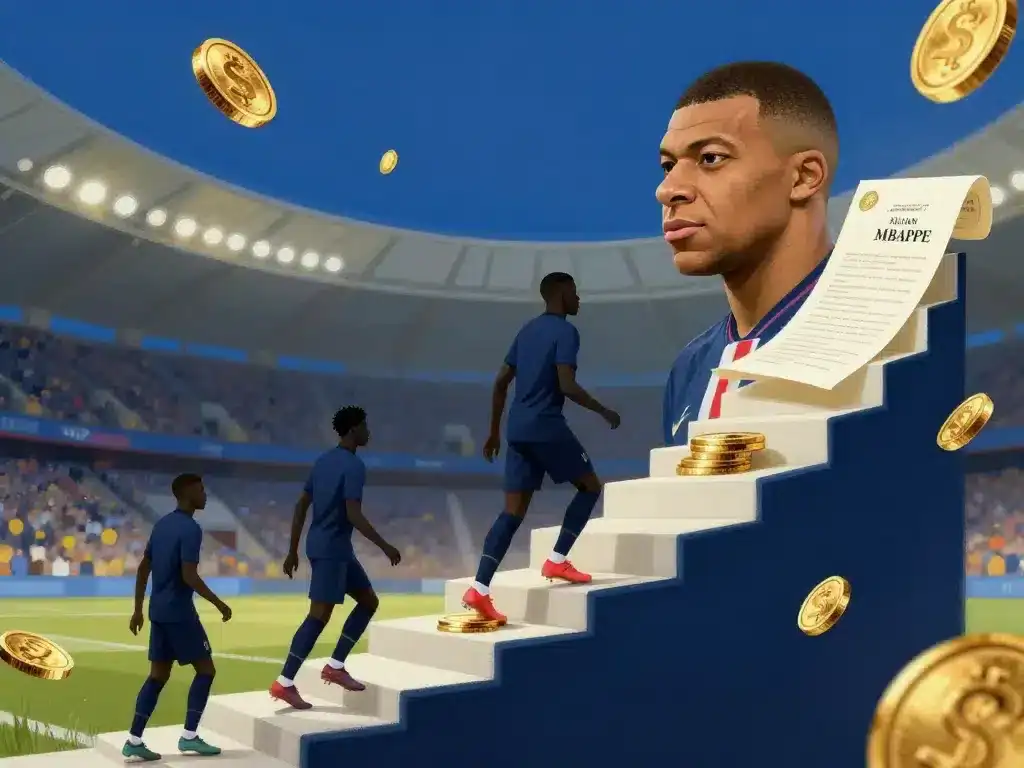 salaires mbappe graphique évolution carrière