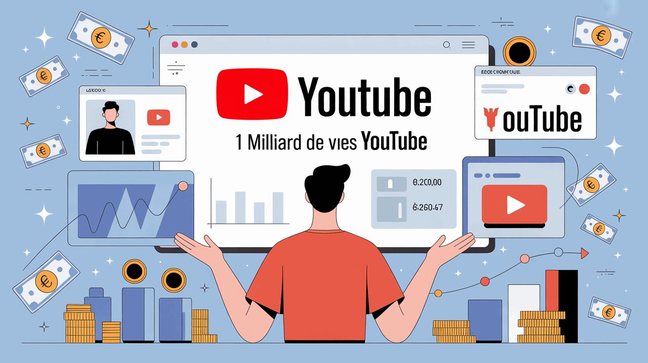 1 milliard de vue youtube prix illustration centrale créateur graphique