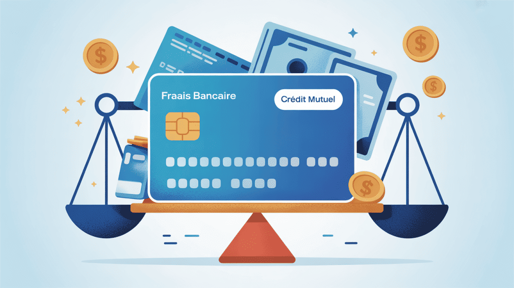 Illustration frais bancaires Crédit Mutuel carte balance