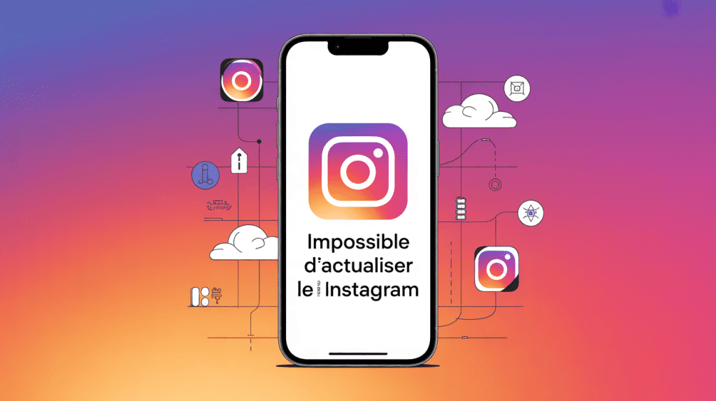 impossible d actualiser le fil instagram illustration connexion smartphone